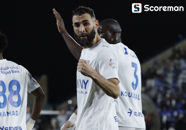 벤제마, 알힐랄 데뷔전서 해트트릭 폭발…6-0 대승 견인